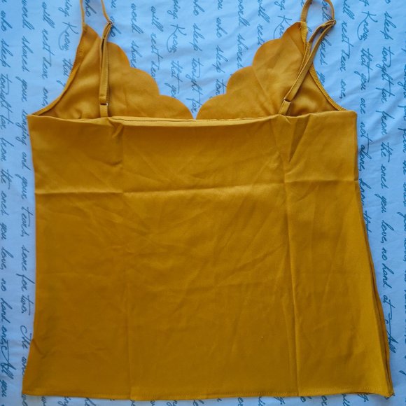 Mustard Gold Tank Top Petal Collar - Picture 4 of 10